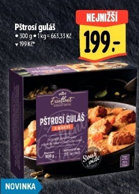 Pštrosí guláš Sous vide Albert Excellent