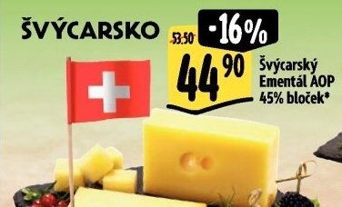 Sýr Ementál švýcarský AOP 45%