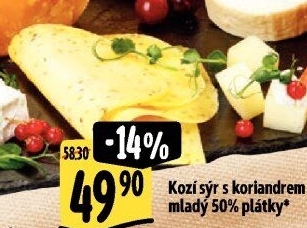 Sýr kozí mladý s koriandrem 50%