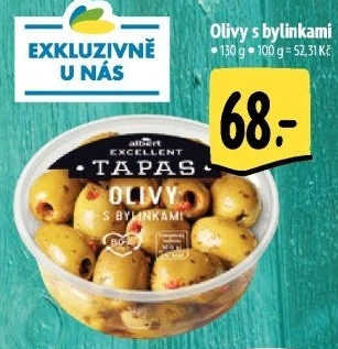 Tapas Olivy s bylinkami Albert Excellent
