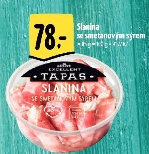 Tapas Slanina se smetanovým sýrem Albert Excellent