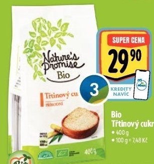 Třtinový cukr bio Nature'