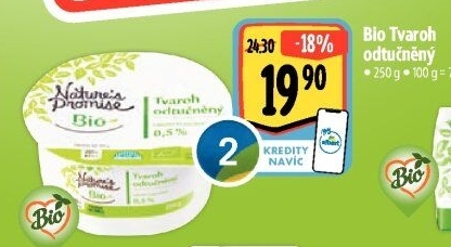 Tvaroh odtučněný bio Nature'