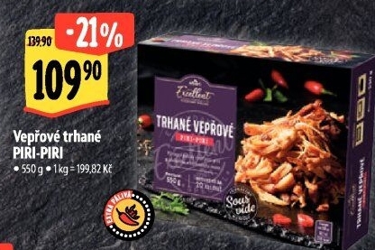 Vepřové trhané maso Piri-Piri Sous vide Albert Excellent