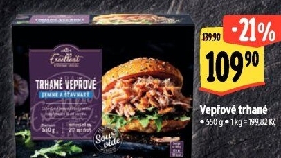 Vepřové trhané maso Sous vide Albert Excellent