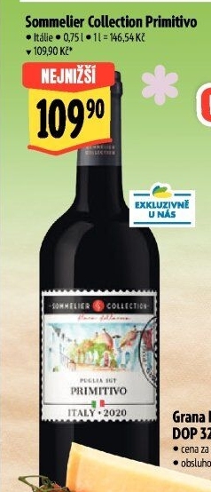 Víno Primitivo Puglia Sommelier Collection