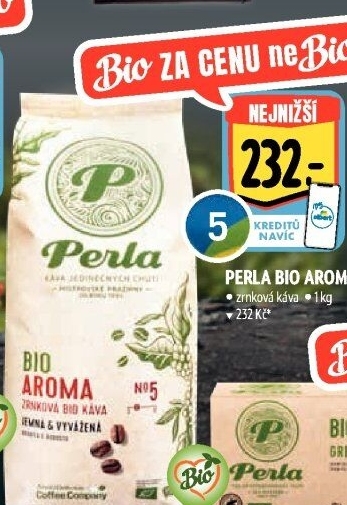 Zrnková káva bio Aroma AH Perla
