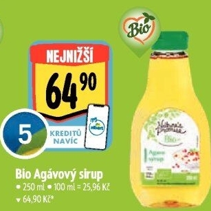 Agávový sirup bio Nature'