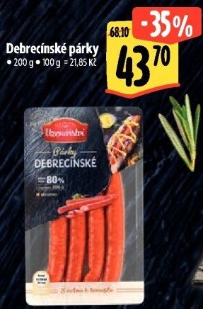 Debrecínské párky Premium Albertovo uzenářství