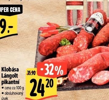 Klobása pikantní Langolt Csabahús
