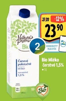 Mléko čerstvé bio Nature'