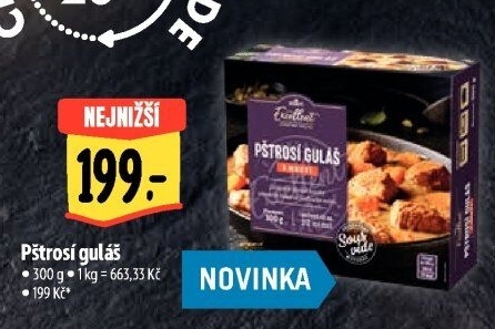 Pštrosí guláš Sous vide Albert Excellent