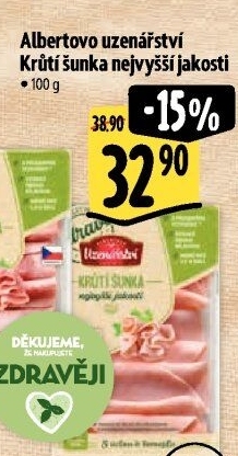 Šunka krůtí nejvyšší jakosti Zdravě Albertovo uzenářství