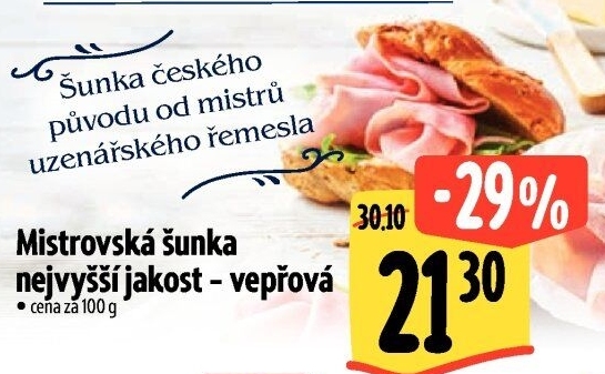 Šunka vepřová Mistrovská nejvyšší jakosti Česká chuť