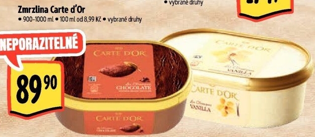 Zmrzlina ve vaničce Carte D'