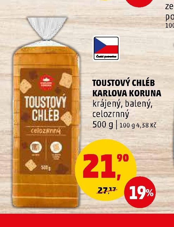 TOUSTOVÝ CHLÉB KARLOVA KORUNA