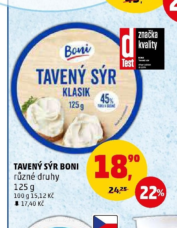 Tavený sýr Boni