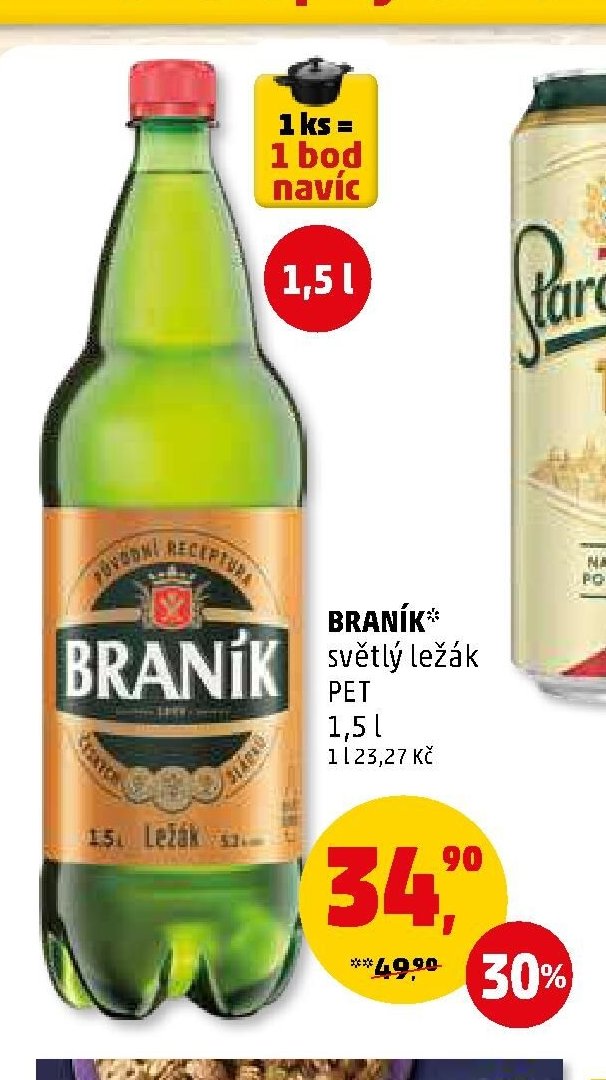 BRANÍK světlý ležák PET 1,5 l