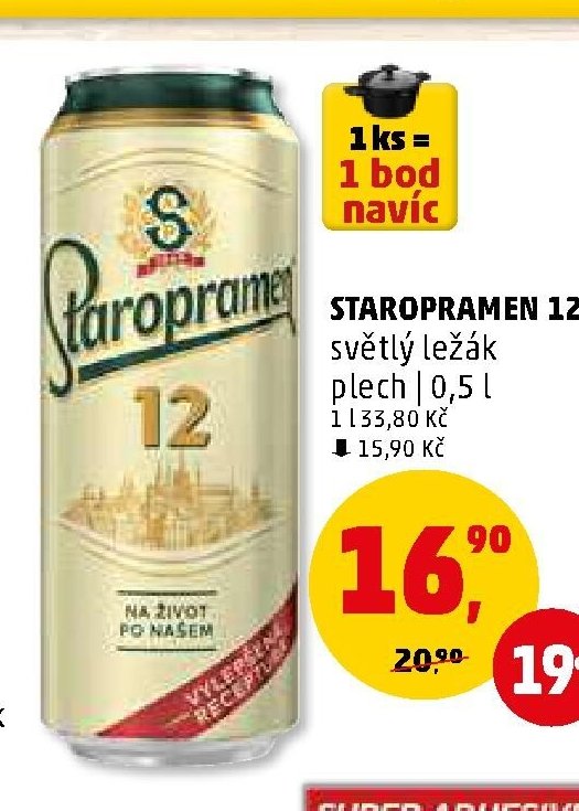 STAROPRAMEN 12 světlý ležák plech 0,5 l