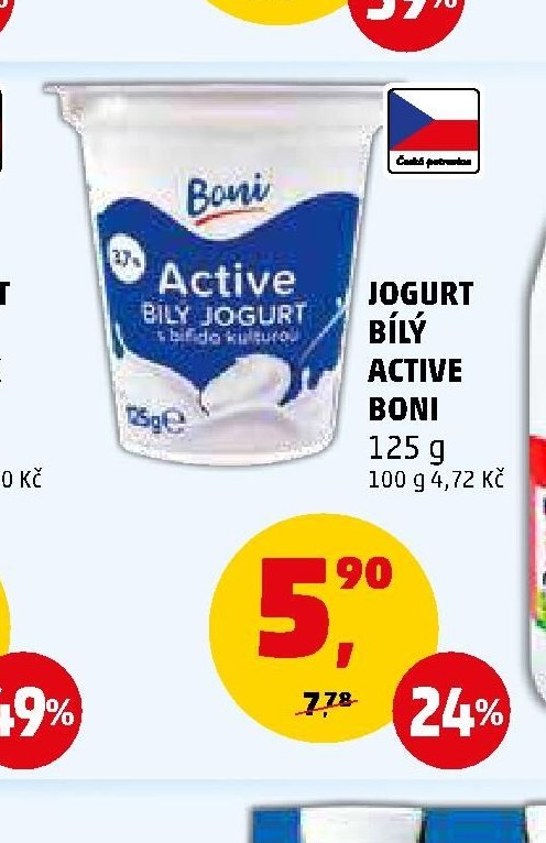 JOGURT BÍLÝ ACTIVE BONI