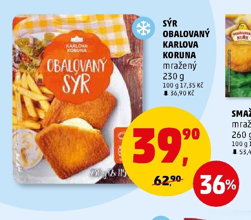 SÝR OBALOVANÝ KARLOVA KORUNA mražený 230 g