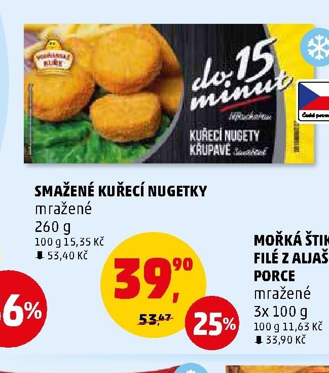 SMAŽENÉ KUŘECÍ NUGETKY mražené 260 g