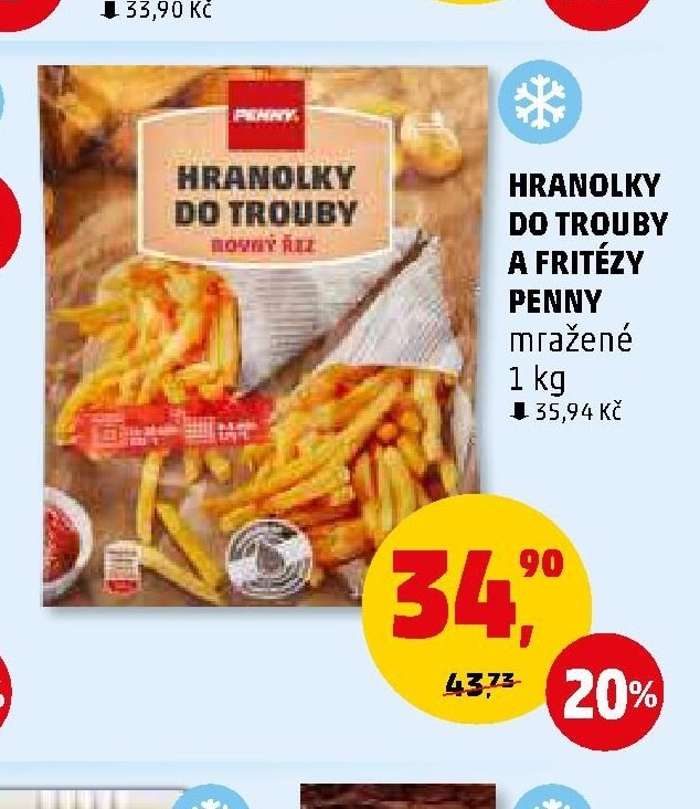 HRANOLKY DO TROUBY A FRITÉZY PENNY mražené 1 kg