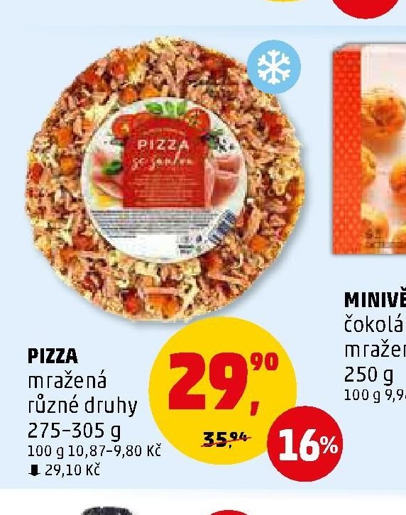 PIZZA mražená různé druhy 275-305 g