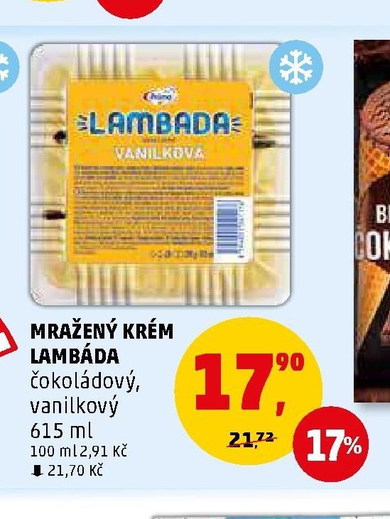 MRAŽENÝ KRÉM LAMBÁDA čokoládový, vanilkový 615 ml