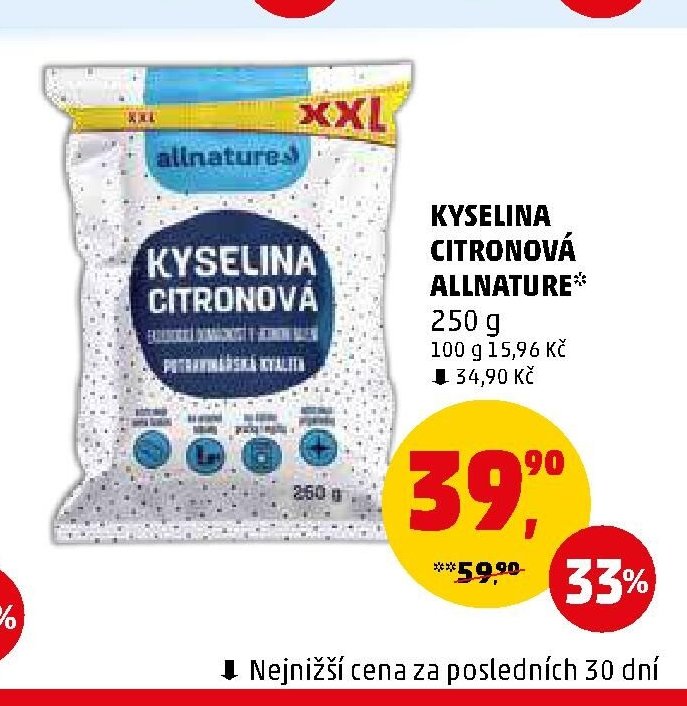 KYSELINA CITRONOVÁ ALLNATURE* 250 g