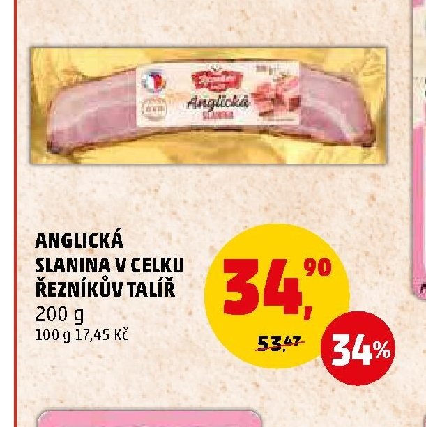 Anglická slanina v celku Řezníkův talíř