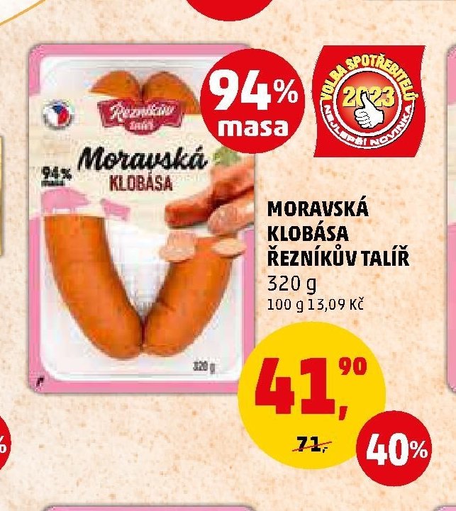 Moravská klobása Řezníkův talíř