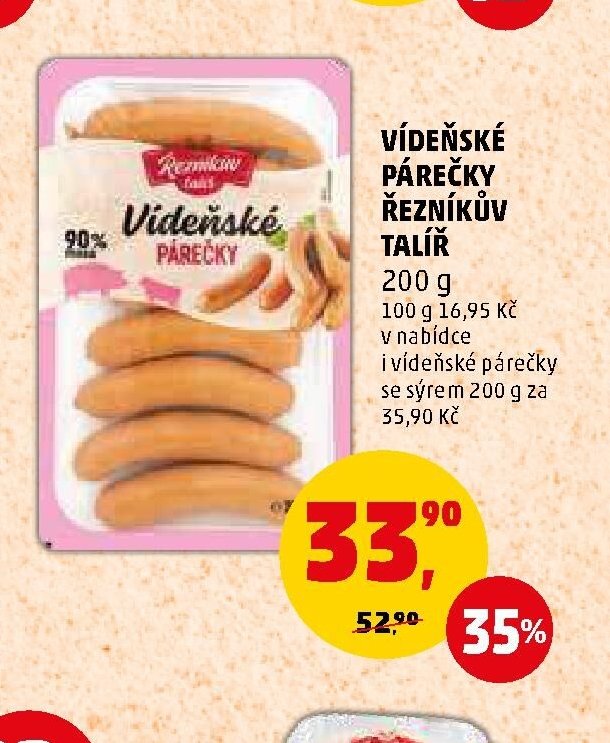 Vídeňské párečky Řezníkův talíř