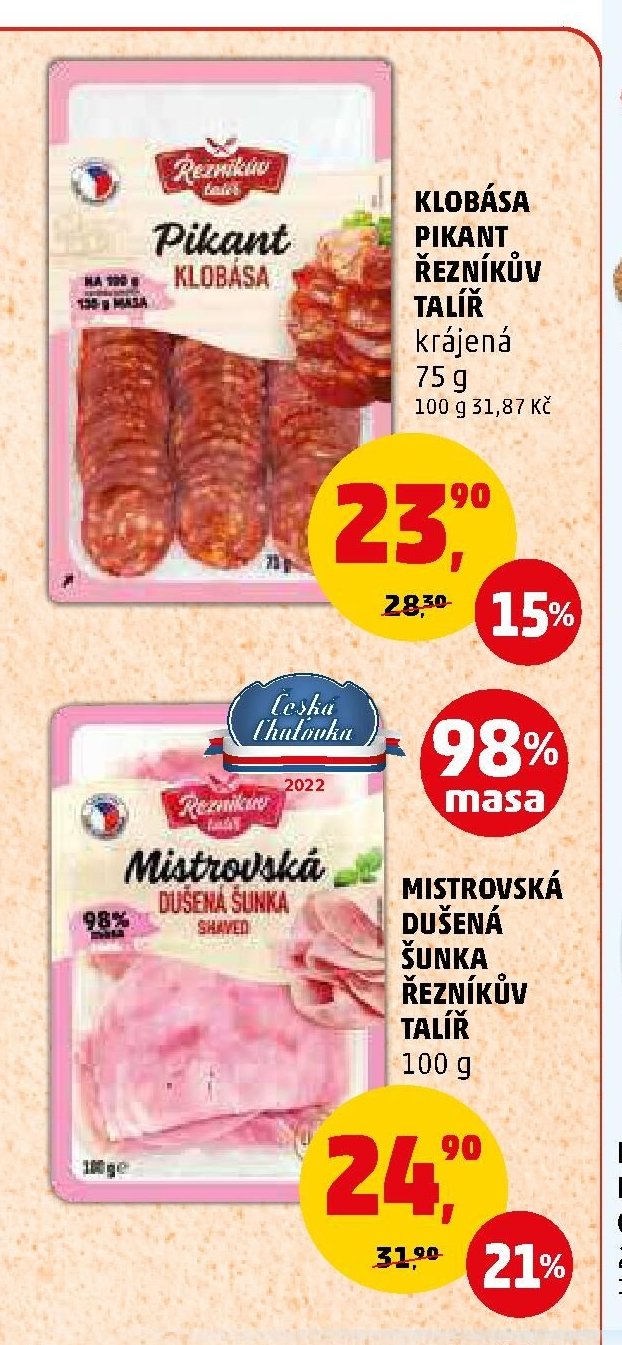 KLOBÁSA PIKANT ŘEZNÍKŮV TALÍŘ