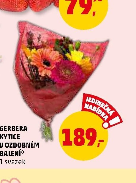 GERBERA KYTICE V OZDOBNÉM BALENÍ
