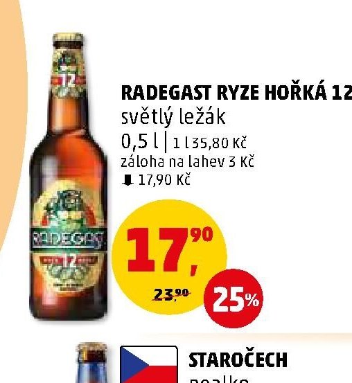 Radegast Ryze Hořká 12 světlý ležák 0,5 l