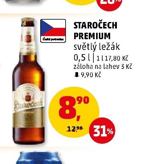 Staročech Premium světlý ležák 0,5 l