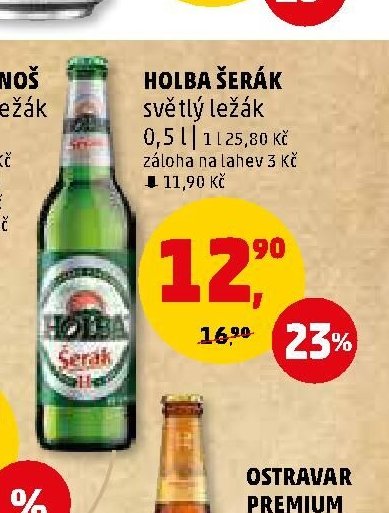 Holba Šerák světlý ležák 0,5 l