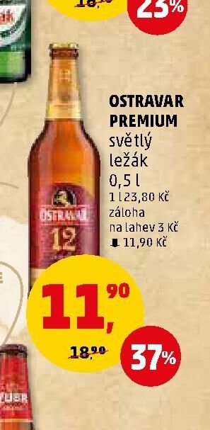 Ostravar Premium světlý ležák 0,5 l