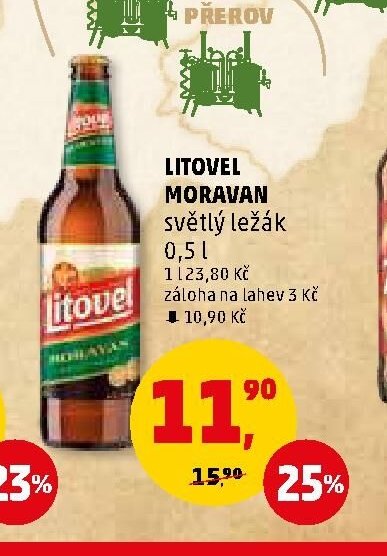 Litovel Moravan světlý ležák 0,5 l