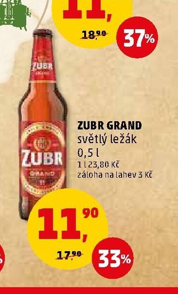 Zubr Grand světlý ležák 0,5 l