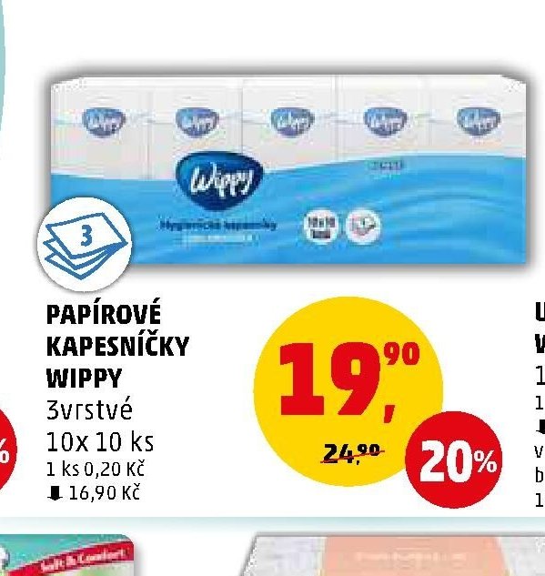 PAPÍROVÉ KAPESNÍČKY WIPPY 10x 10 ks