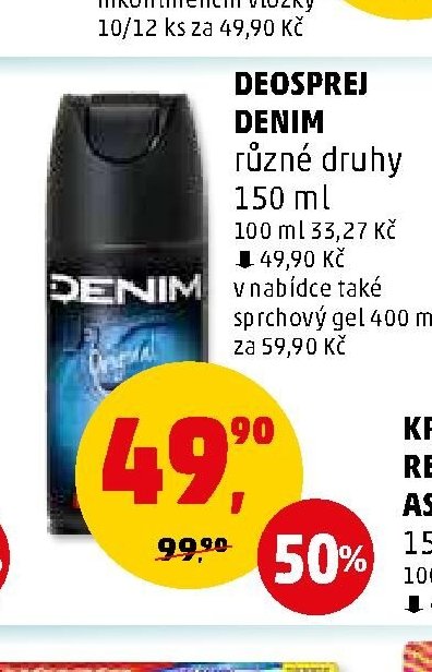DEOSPREJ DENIM různé druhy 150 ml