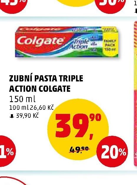 ZUBNÍ PASTA TRIPLE ACTION COLGATE 150 ml