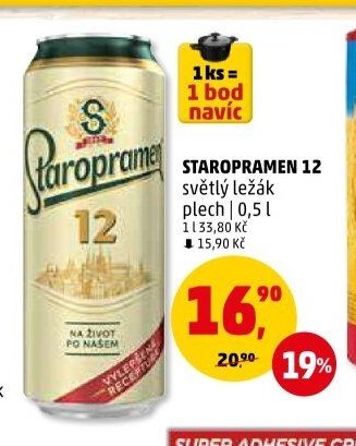 STAROPRAMEN 12 světlý ležák plech 0,5 l