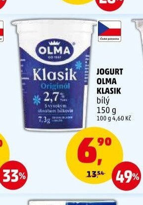 JOGURT OLMA KLASIK bílý