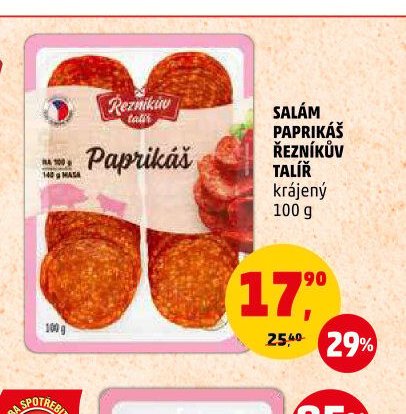 Salám paprikáš Řezníkův talíř