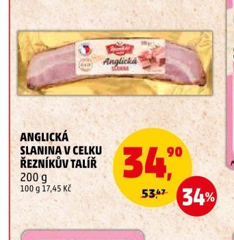 Anglická slanina v celku Řezníkův talíř