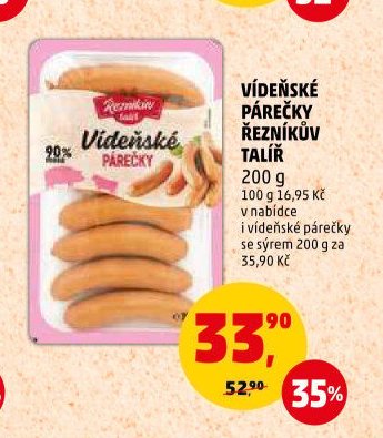 Vídeňské párečky Řezníkův talíř
