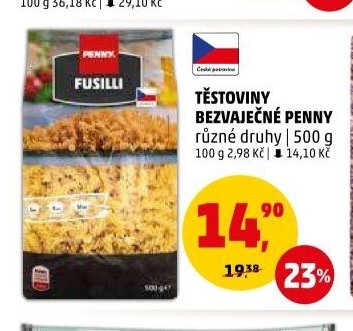 Těstoviny bezvaječné Penny 500 g